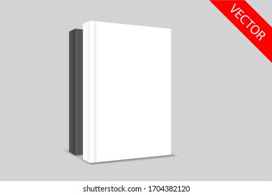 white book cover template, clean mock up,front cover 3d design paste your design.vector eps.10