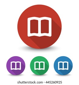 White Book icon in different colors set