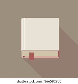 white book icon, flat style on grey background, vector illustation