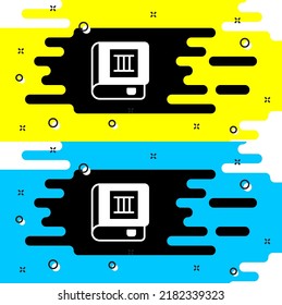 White Book icon isolated on black background. Third volume.  Vector
