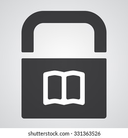 White Book icon on black pad lock