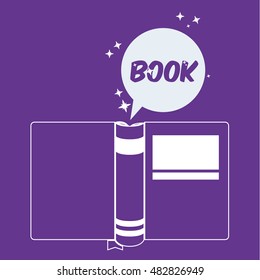 White book icon over colorful background. Education knowledge learning and study theme. Vector illustration