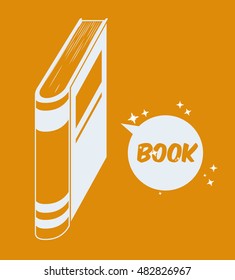 White book icon over colorful background. Education knowledge learning and study theme. Vector illustration