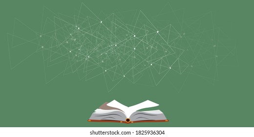 A white book with an imaginary background