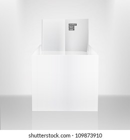 White book on box. Vector design.