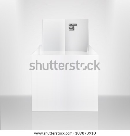 White book on box. Vector design.
