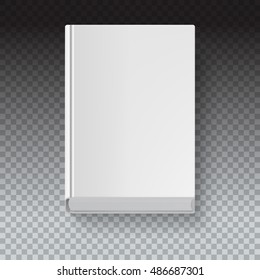 Plantilla de libro blanco sobre fondo transparente con sombra precisa, vista superior. Modelo de escala de grises para su presentación o diseño, ilustración de pasos vectoriales10