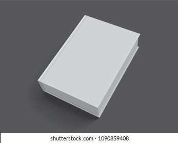 white book with thick cover isolated on black background mock up vector