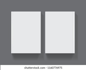 white book with thick cover isolated on black background mock up vector