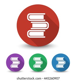 White Books icon in different colors set
