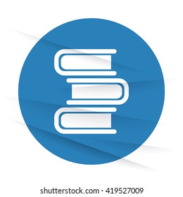 White Books icon label on wrinkled paper