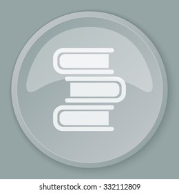 White Books icon on grey web button