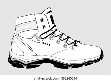 White boot. Shoes - vector