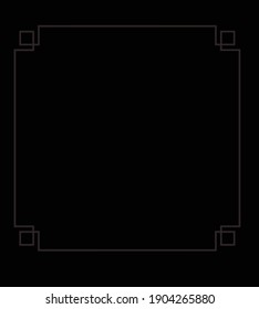 White border frame on black background. vector illustration