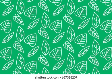 White border green leafs patten