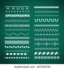 White borders. Set of different decorative vector elements