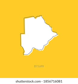 White BOTSWANA country map with black outline on yellow background. Simple geographic territory template concept. Vector ilustration easy to edit and customize. EPS10