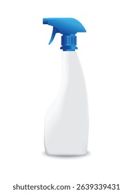 White bottle with blue cap, designed specifically for cleaning products mockup