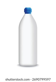 White bottle with blue cap, designed specifically for cleaning products mockup