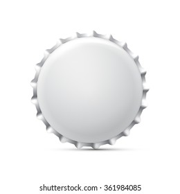 White bottle cap isolated on white background. Vector illustration
