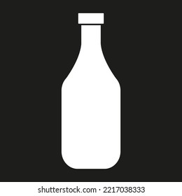 white bottle icon with black background