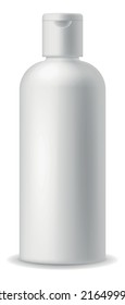 White bottle mockup. Realistic plastic cosmetic package