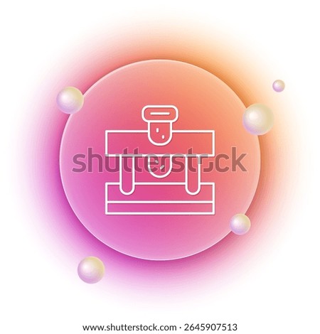 White Bottle with potion icon isolated on white background. Flask with magic potion. Orange and pink gradient circle background. Vector