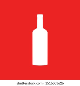 White bottle and red background