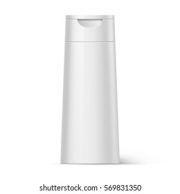 Embalaje de champú blanco aislado en fondo blanco