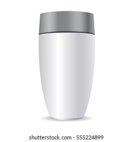 White bottle template. Product Packing with soft shadows. Vector isolated on white background. Ready For Your Design.