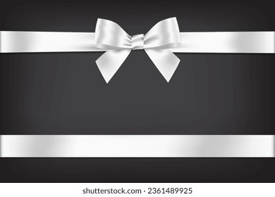 Piso blanco y lugar de cinta horizontal sobre fondo negro gradiente para decorar su tarjeta conmemorativa y funeraria, Vector EPS10