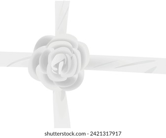 White bow on white background. vector illustration