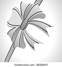 White bow on a white background - vector illustration