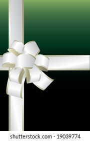 white bow on green background,vector