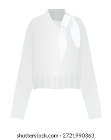 White bow shirt. vector illustration