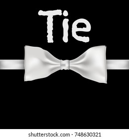 white bow tie against black background, vector