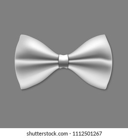 White Bow Tie isolated on white. Vector illustration