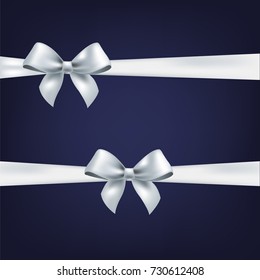 White Bow And Transparent Background Gradient Mesh, Vector Illustration