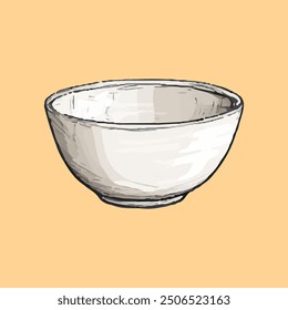 White Bowl illustration. Isolated bowl vector