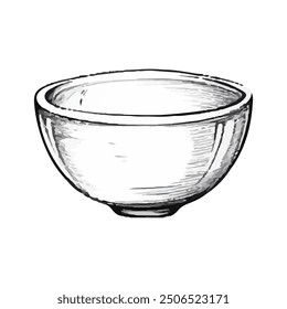 White Bowl illustration. Isolated bowl vector