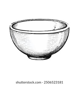 White Bowl illustration. Isolated bowl vector