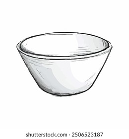 White Bowl illustration. Isolated bowl vector