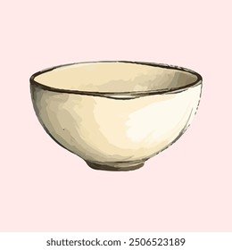 White Bowl illustration. Isolated bowl vector