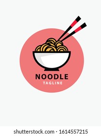 white bowl Noodles logo templates, suitable for any business related to ramen, noodles, fast food restaurants, Korean food, Japanese, chinese food or any other business on a white background.