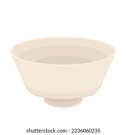 El tazón blanco al fondo. Vector de intestino blanco.