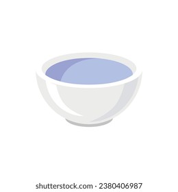 White bowl vector. White bowl on white background.