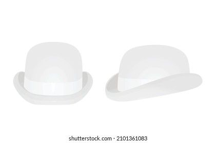 White bowler hat. vector illustration