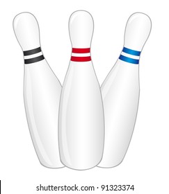 white bowling pin isolated over white background. vector