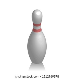 white bowling pin, vector illustration 