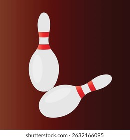 White Bowling Pins with Path Illustration